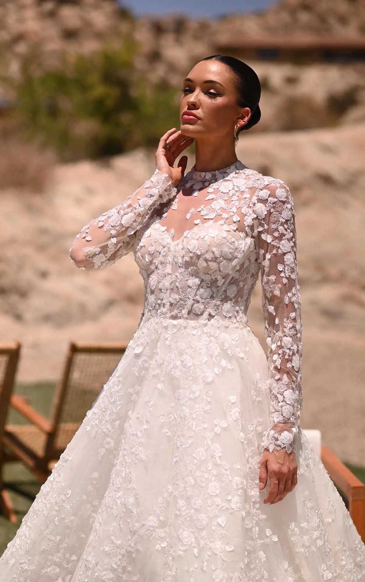 Model wearing a Martina Liana gown