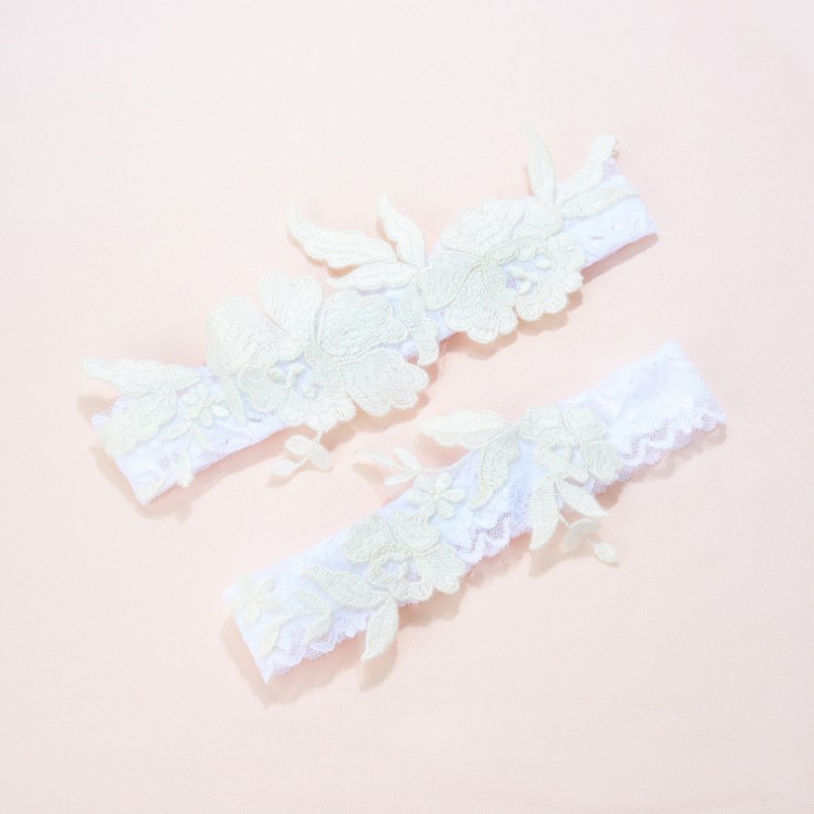 Heirloom Bridal Style #Calypso Floral Lace Garter Set Default Thumbnail Image