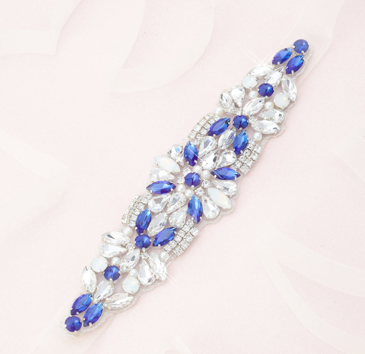 Heirloom Bridal Style #Hazel Crystal Belt B135 BLUE Default Thumbnail Image