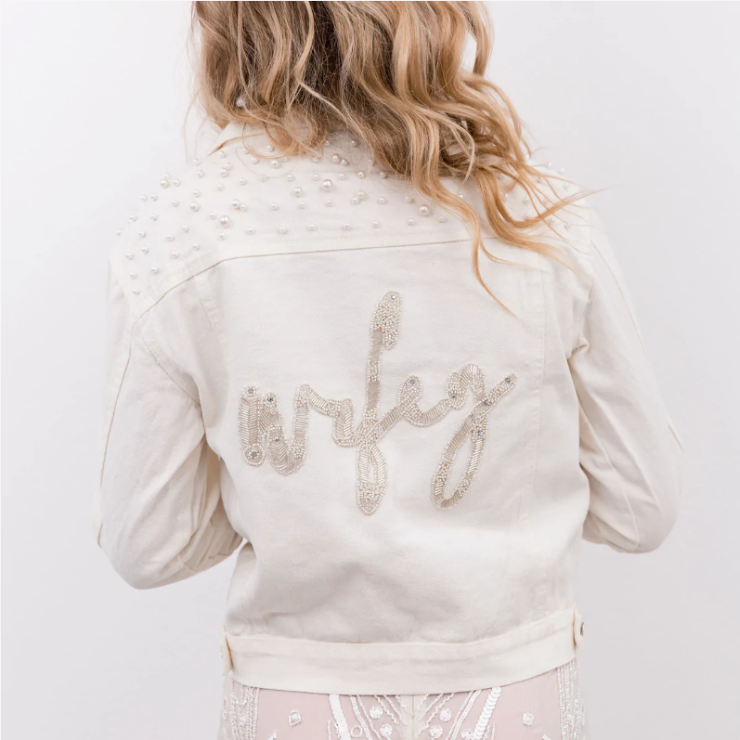 Heirloom Bridal Style #Classic Pearl Beaded Wifey Jacket Default Thumbnail Image