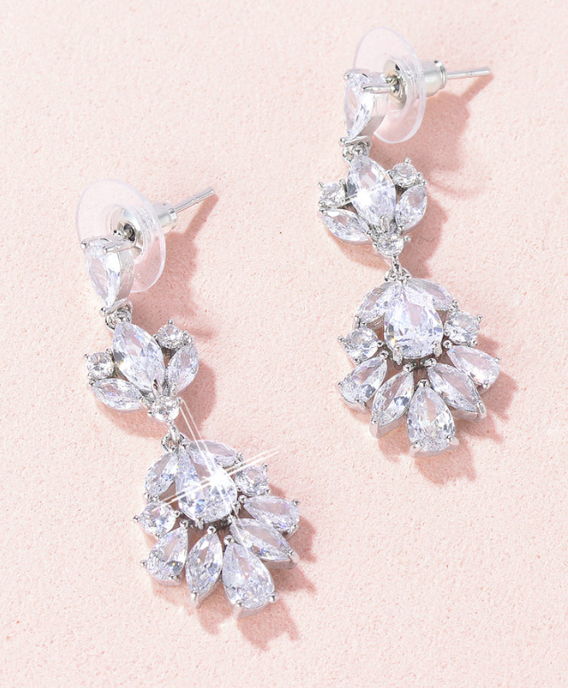 Wedding Jewelry Luxury Crystal Rhinestones Long Drop - Temu