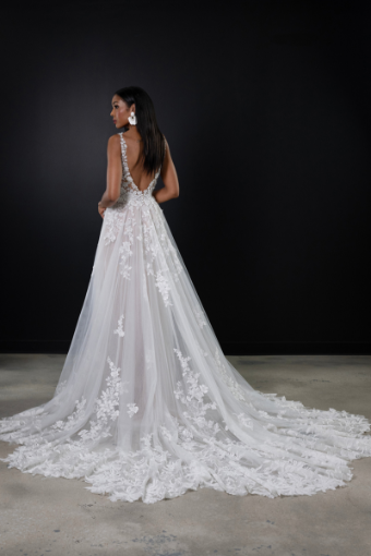 Martina Liana Style #1696 #2 (IVIV-PL) Ivory Lace & Tulle over Ivory Gown w Porcelain Tulle Plunge thumbnail