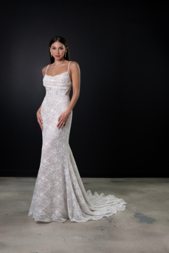 Martina Liana Style #1697 #0 default (IVRM-PL) Ivory Lace & Tulle over Rum Gown w Porcelain Tulle Illusion thumbnail