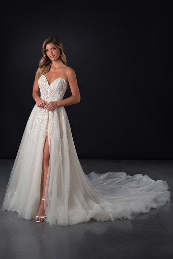 Martina Liana Style #1813 #0 default (IVIV-PL) IVR LACE & TULLE OV IVORY GWN W PLN TULLE INNER BACK BOD ONLY thumbnail