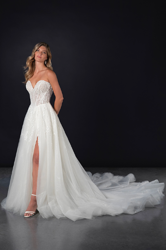 Martina Liana Style #1813 #2 default (IVIV-PL) IVR LACE & TULLE OV IVORY GWN W PLN TULLE INNER BACK BOD ONLY thumbnail