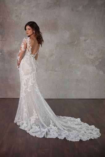 Essense of Australia Style #D4172 #1 (IVIV-PL) IVR LACE & TULLE OV IVORY GOWN W PLN TULLE ILLUSION & SLEEVES thumbnail