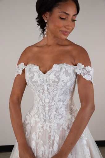 Essense of Australia Style #D4106 #2 (IV-IV) IVORY LACE TULLE & REGAL ORGANZA OVER IVORY GOWN thumbnail