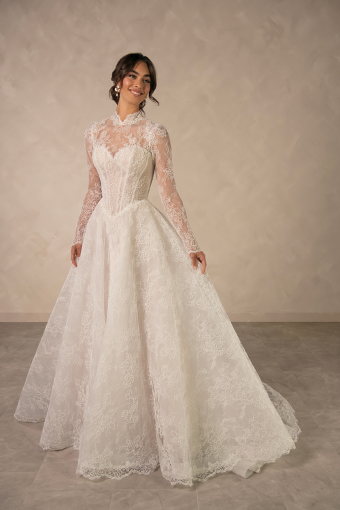 Essense of Australia Style #D4554 #0 default (IV-IV) IVORY LACE OVER IVORY GOWN thumbnail