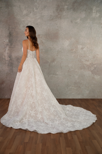 Essense of Australia Style #D4425 #1 (IV-BC) IVORY LACE TULLE AND ORGANZA OVER BISCOTTI GOWN thumbnail