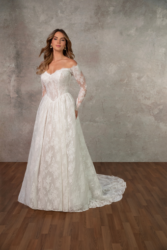 Essense of Australia Style #D4466 #0 default (IV-RM) IVORY LACE AND TULLE OVER RUM GOWN thumbnail