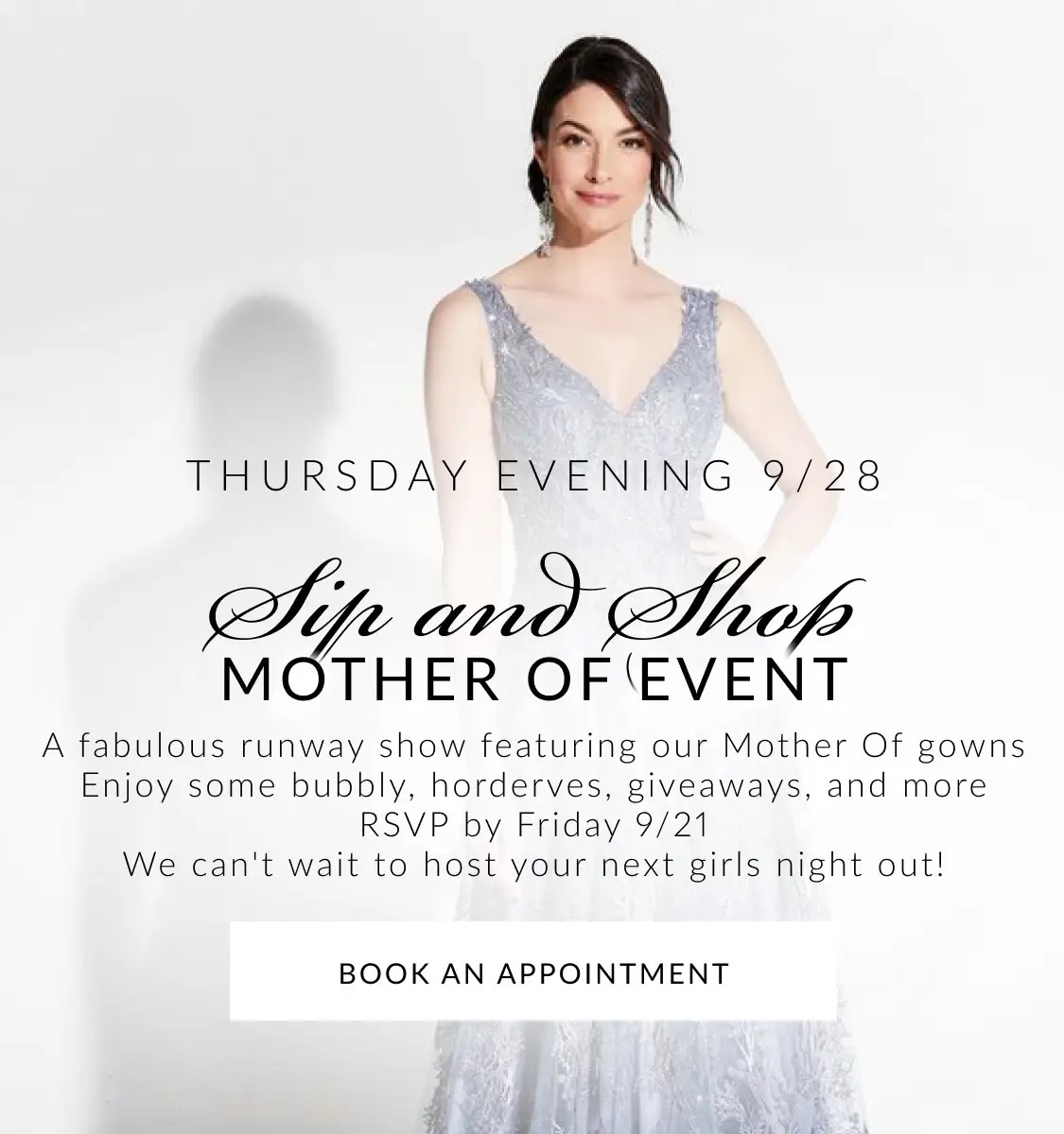 Sip and Shop Mother Of Event Banner Mobile