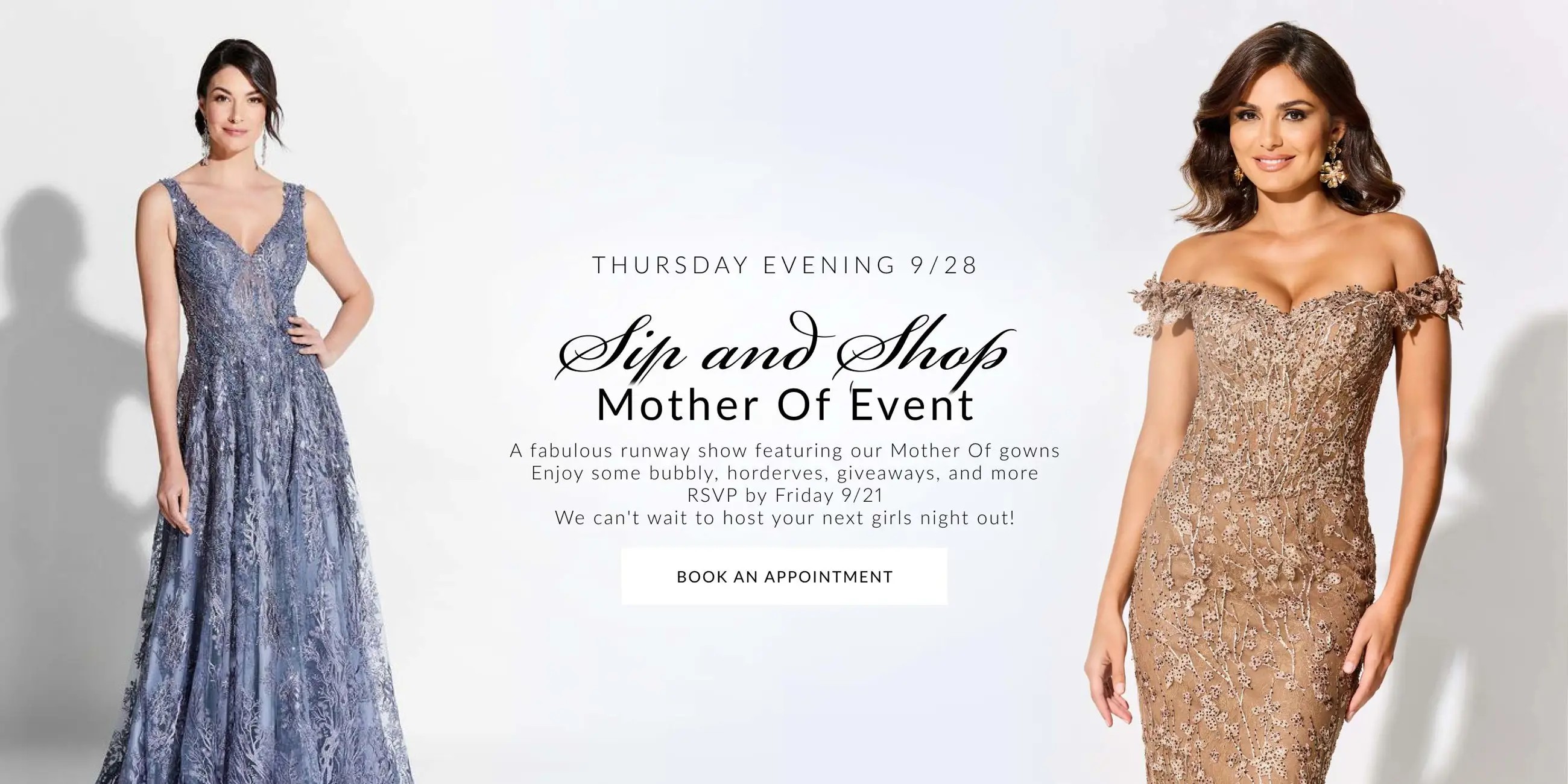 Sip and Shop Mother Of Event Banner Desktop