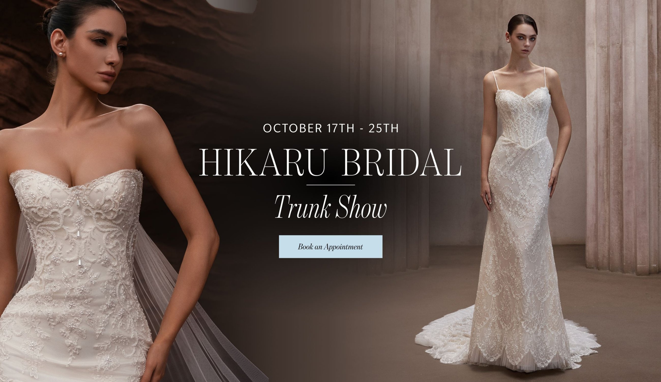 hikaru bridal trunk show banner 2026